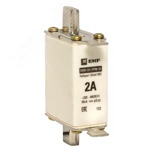 Вставка плавкая ППН-33 100/2А габарит 00С