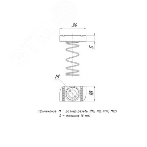 STRUT-гайка (канальная) М6 с длинной пружиной 2