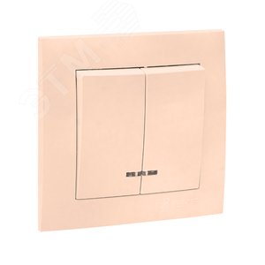 Валенсия выключатель 2-кл. 10А кремовый с индикатором 2