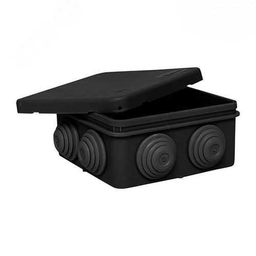 Коробка распределительная КМР-030-031 с крышкой 85x85x40) для прямого монтажа 8 мембр. вводов чёрная IP55 розн. стикер EKF