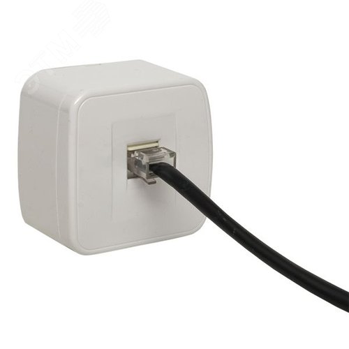 Розетка Минск RJ-45 1-местная ОП 1А 120В белая - фото 2