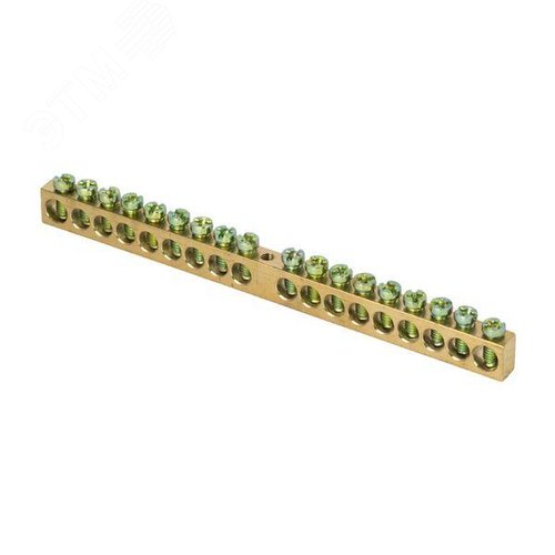 Шина PEN ноль-земля 8х12мм 18 отверстий латунь крепеж по центру PROxima