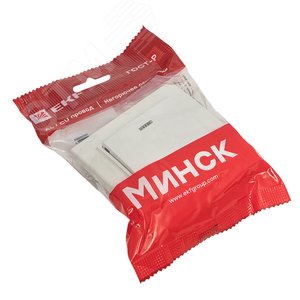 Выключатель Минск 1-клавишный СП с индикатором 10А белый - фото 2