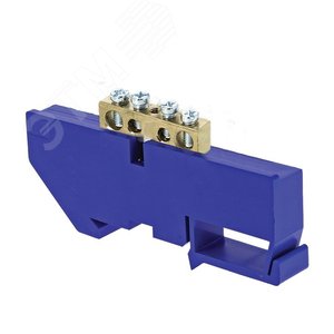 Шина нулевая N 63.04 изолятор на DIN-рейку (латунь) 2