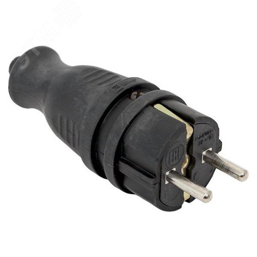 Вилка прямая каучуковая 230В 2P+PE 16A IP44 EKF DIY (RPS-011-16-230-44-r) - EKF