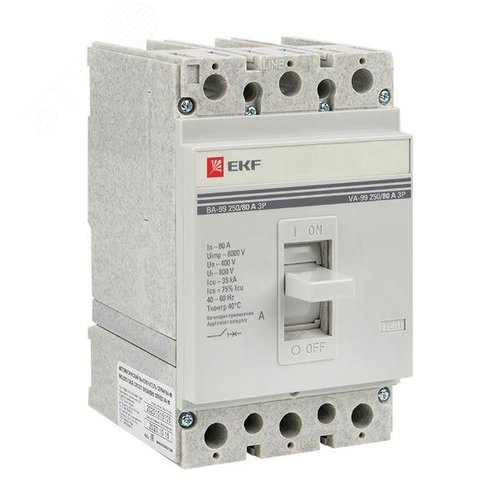 Автоматический выключатель ВА-99 250/80А 3P 35кА без коннекторов EKF PROxima | mccb99-250-80-n | EKF - EKF