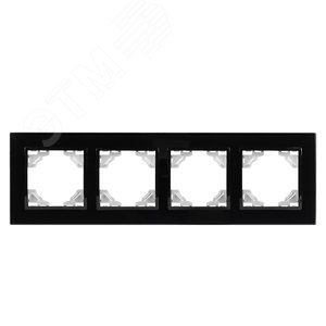 Минск Рамка 4-местная стеклянная черная EKF Basic (ERM-G-404-70) - EKF