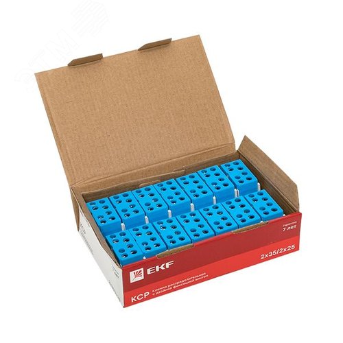 Клемма распределительная КСР с двойным винтом 2x35/2x25 синяя PROxima - фото 9