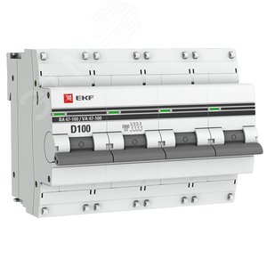Выключатель автоматический ВА 47-100 4P 100А (D) 10kA PROxima - EKF