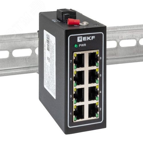 Коммутатор промышленный неуправляемый U-8T, 8 портов 10/100Base-T(X) RJ45, монтаж на динрейку TSX EKF - фото 2