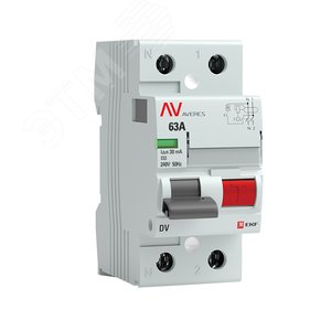 Устройство защитного отключения DV 2P 63А/30мА (AC) AVERES