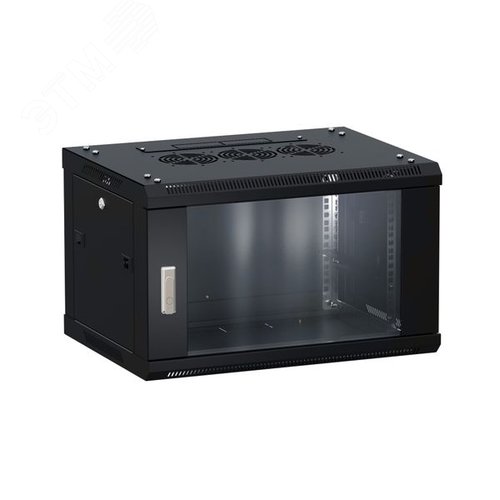 Шкаф настенный 19' TERACOM PRO 9U 600х450 мм дверь стеклянная с замком-ручкой чёрный - EKF
