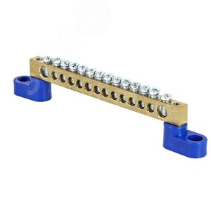 Шина нулевая 63.14 2 изолятора стойка  латунь