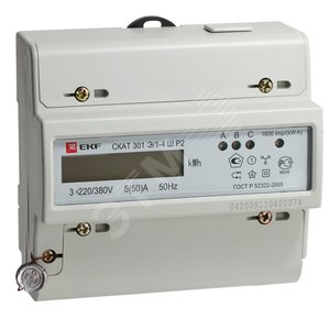 Счетчик электрической энергии СКАТ 301Э/1 - 5(60) Ш Р EKF PROxima (30101P) - EKF