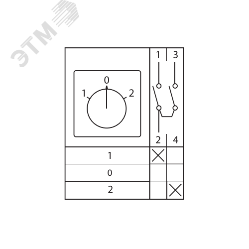 Переключатель кулачковый ПК-1-41 10А 1P 1-0-2' PROxima 13