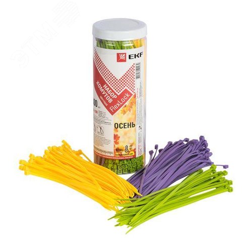 Набор хомутов цветных Осень (300 шт.) 3.6х200 FlexLock PROxima (plc-fl-set-au)