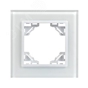 Минск Рамка 1-местная стеклянная белая EKF Basic (ERM-G-401-10)