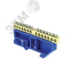 Шина нулевая 63.14 изолятор на DIN-рейку латунь
