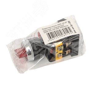 Переключатель кулачковый двухполюсный ANC-22 красный с подсветкой 220В NO+NC IP40 (psw-ans-2p-r-220) 3