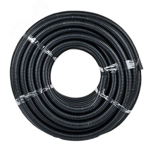 Труба гофрированная FRHF с зондом d32мм (50м) черная Plast PROxima - фото 2