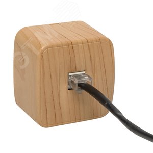 Розетка RJ-45 1-местная ОП Минск 1А 120В светлое дерево 2