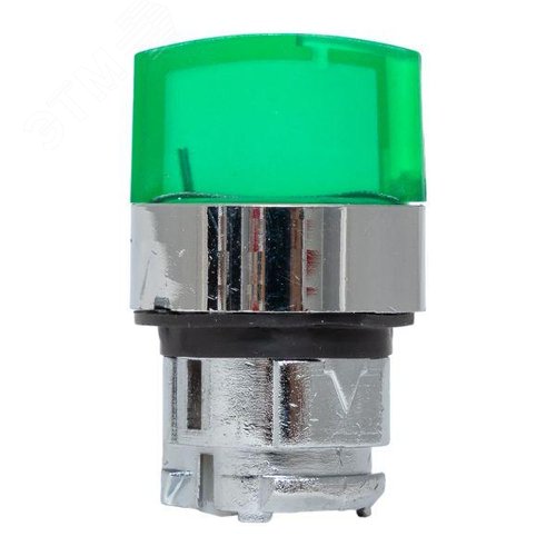 Механизм переключателя исполнительный XB4 зеленый на 2 положения возвратный без фиксации с подсветкой с короткой ручкой PROxima 5