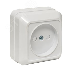 Рим Розетка 10А без заземления со шторками белая (ENR10-022-100)