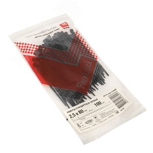 Хомут P6.6 стандартный черный 2.5x80 (100шт) FlexLock PROxima (plc-fl-ctsb-2.5x80) 2