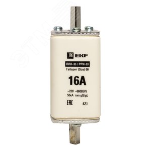 Вставка плавкая ППН-33 160/6А габарит 00 3