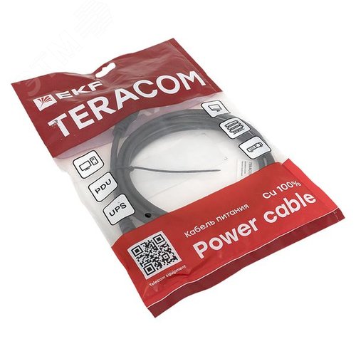 Кабель питания TERACOM для ИБП. ПК и мониторов разъемы C13 - C14 сечение 3x0.75мм2 250В длина 2.0 метра - фото 4