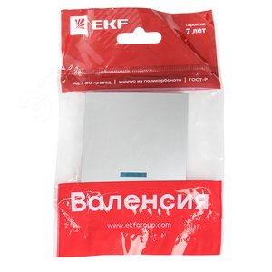 Валенсия лицевая панель выключателя 1-кл. с индикатором 10А сталь 2