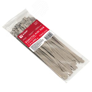 Хомут AISI 304 из нержавеющей стали, 7.9x290 (100 шт.) FlexLock PROxima (plc-fl-tss-304-7.9x290) - фото 2