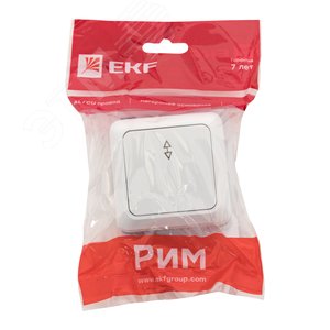 Рим Выключатель проходной одноклавишный 10А белый 2