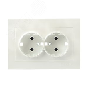 Валенсия лицевая панель розетки 2-местной с/з 16А жемчуг с защ. штор. 2
