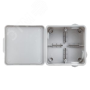 Коробка распределительная КМР-030-014 с крышкой (100х100х50) для прямого монтажа, 10 мембр. вводов серая IP55 розн. стикер EKF 2