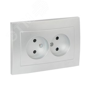 Валенсия лицевая панель розетка 2-местной б/з 10А сталь с защ. штор. EKF PROxima (ESR10-L-102-30)