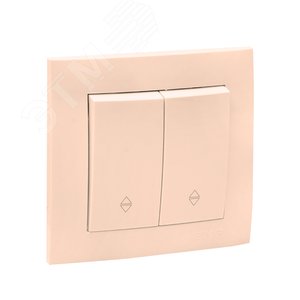 Валенсия выключатель 2-кл. 10А кремовый проходной 2