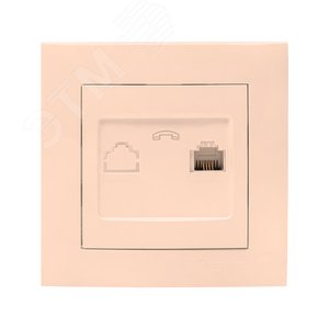 Валенсия розетка телефонная RG-11 1-местная кремовая