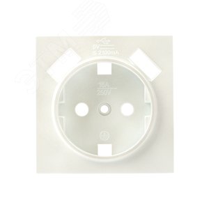 Валенсия лицевая панель розетки 1-местной с/з 16А жемчуг с защ. штор. с 2 USB 2,1А 2