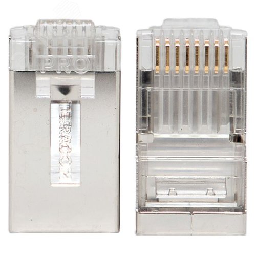 Коннектор RJ-45 TERACOM PRO экранированный 8P8C 30мкд Cat.6 (упак.20шт) - фото 3