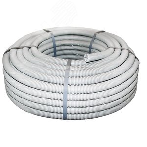 Труба гибкая 50мм с протяжкой серая (20м) Plast - EKF