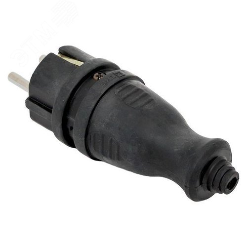 Вилка прямая каучуковая 230В 2P+PE 16A IP44 EKF DIY (RPS-011-16-230-44-r) - фото 2