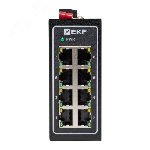 Коммутатор промышленный неуправляемый U-8T, 8 портов 10/100Base-T(X) RJ45, монтаж на динрейку TSX EKF - фото 3