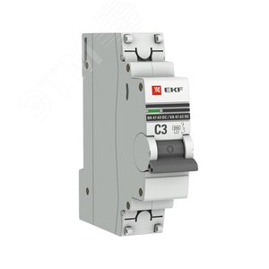 Автоматический выключатель 1P 3А (C) 6кА ВА 47-63 DC EKF PROxima (mcb4763-DC-1-03C-pro) - EKF