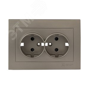 Валенсия лицевая панель розетки 2-местной с/з 16А кашемир с защ. штор.