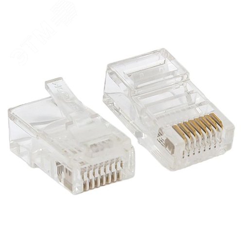 Коннектор RJ-45 TERACOM PRO неэкранированный 8P8C 30мкд Cat.5E универсальный (упак.10шт) - EKF
