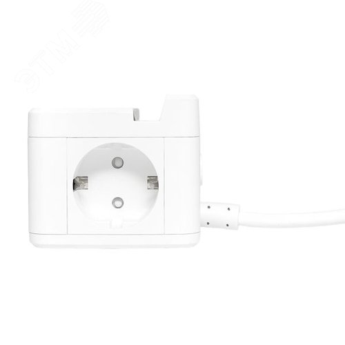 Удлинитель куб 2 гнезда 1USB + 2 Type C с быстрой зарядкой, подставкой под телефон и ночником 1, 3 метра 1 мм2 - фото 4