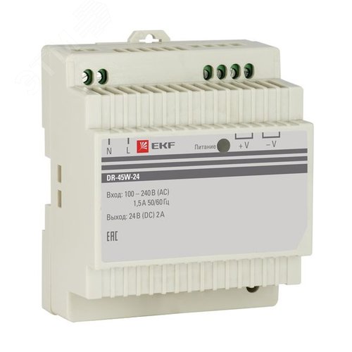 Блок питания 24В DR-45W-24 PROxima - EKF