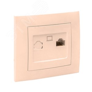 Валенсия розетка компьютерная RJ-45 1-местная кремовая - фото 3