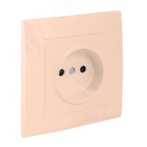 Валенсия розетка 1-местная б/з 10А кремовая с защ. штор. 2